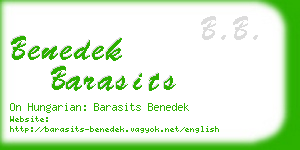 benedek barasits business card